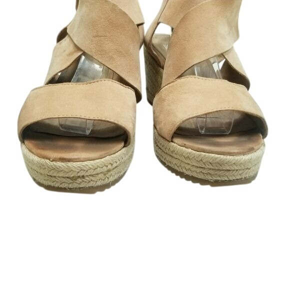 Eileen Fisher 'Willow' espadrille Chunky Wedge Tan Neutral Color Hook & Loop 8.5 - Picture 11 of 14